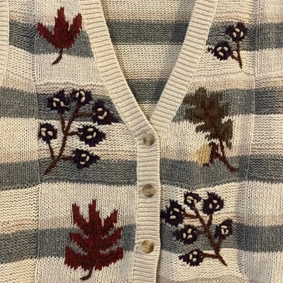 Vintage I.C. Isaacs Fall Themed Sweater Vest Size Medium (M) - Picture 3 of 5